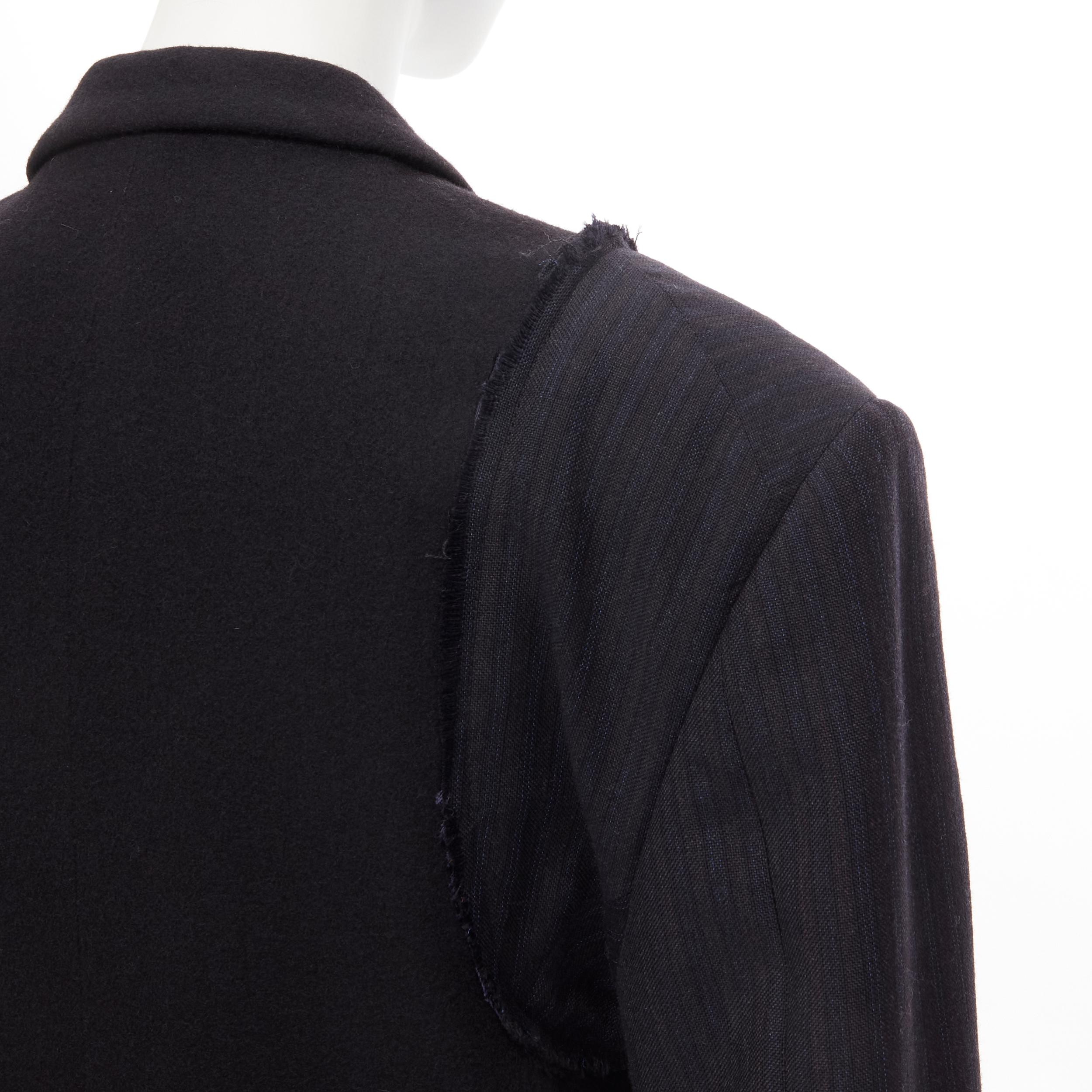 vintage COMME DES GARCONS 1993 black reconstructed shoulder padded blazer M For Sale 1