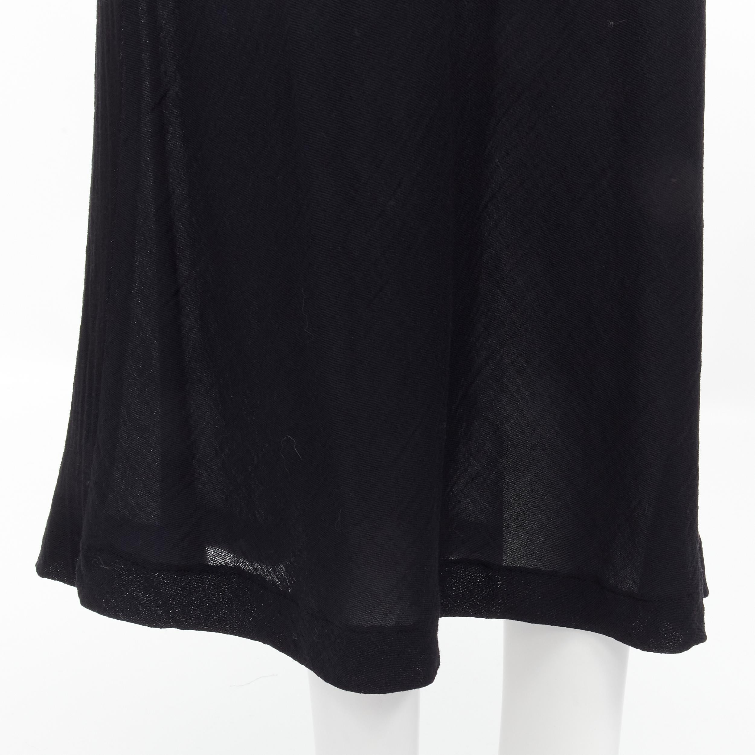 vintage COMME DES GARCONS 1993 black wool frayed edge slash bias cut dress 5