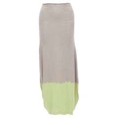 vintage COMME DES GARCONS 1993 grey yellow dip dye hem pleated side midi skirt S
