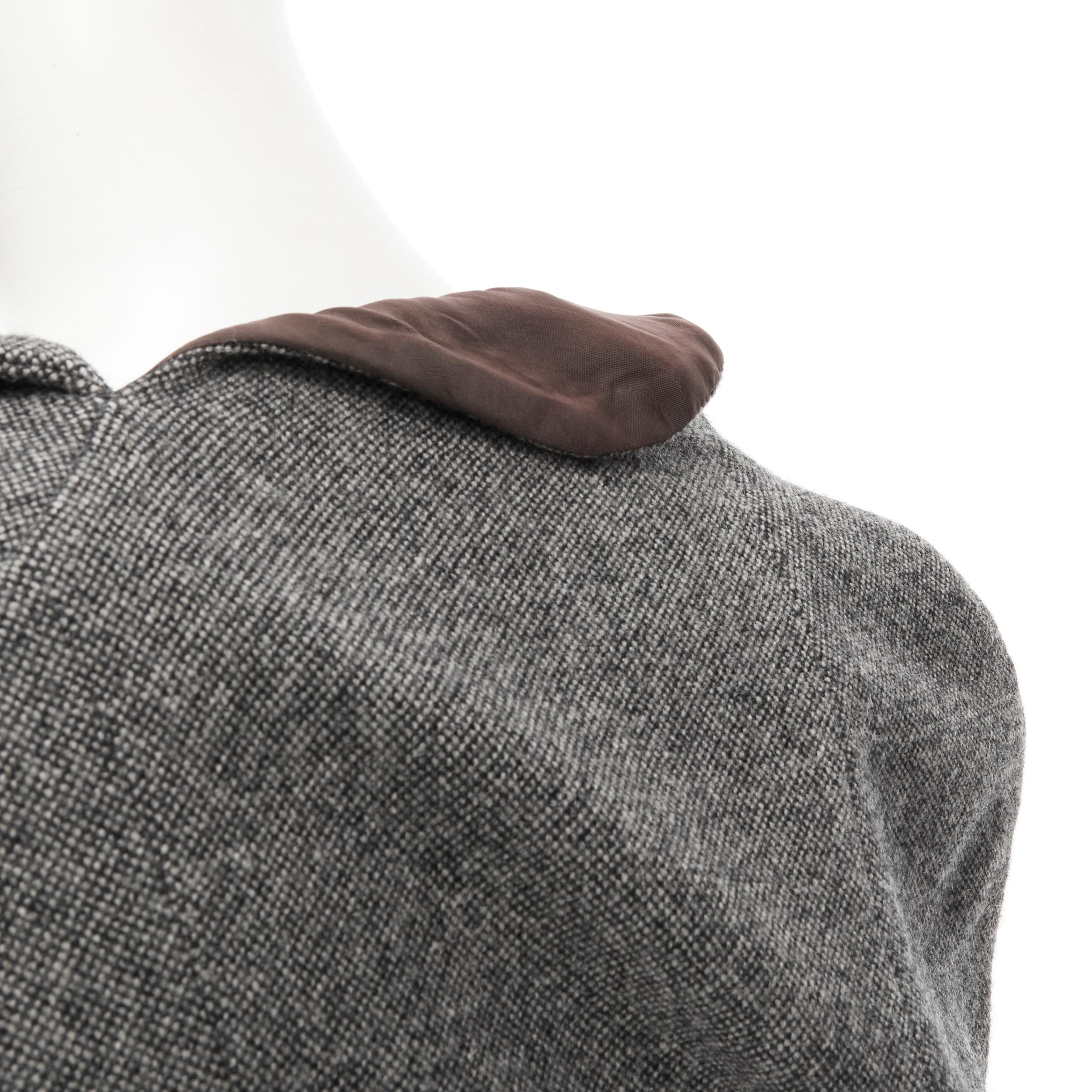 vintage COMME DES GARCONS 1993 tweed deconstructed patchwork asymmetric vest S 2