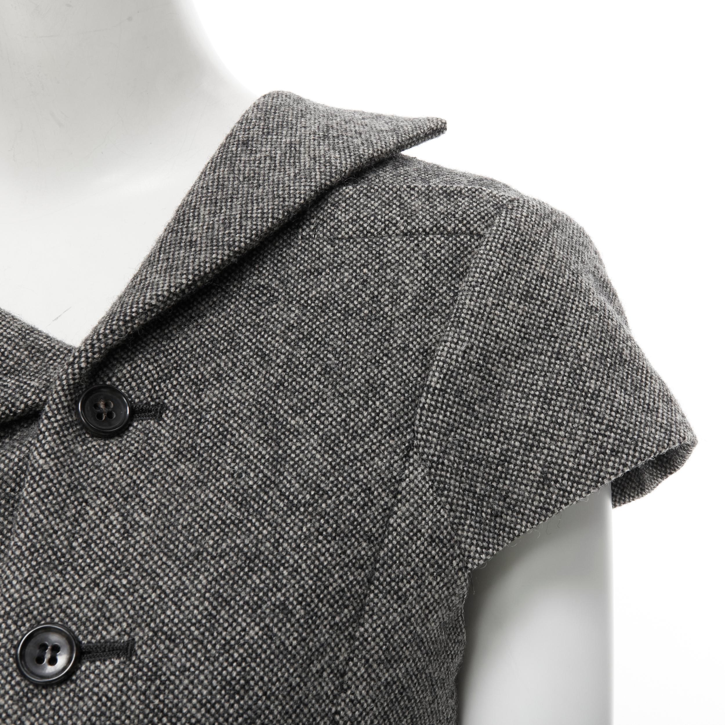 vintage COMME DES GARCONS 1993 tweed deconstructed patchwork asymmetric vest S In Excellent Condition In Hong Kong, NT