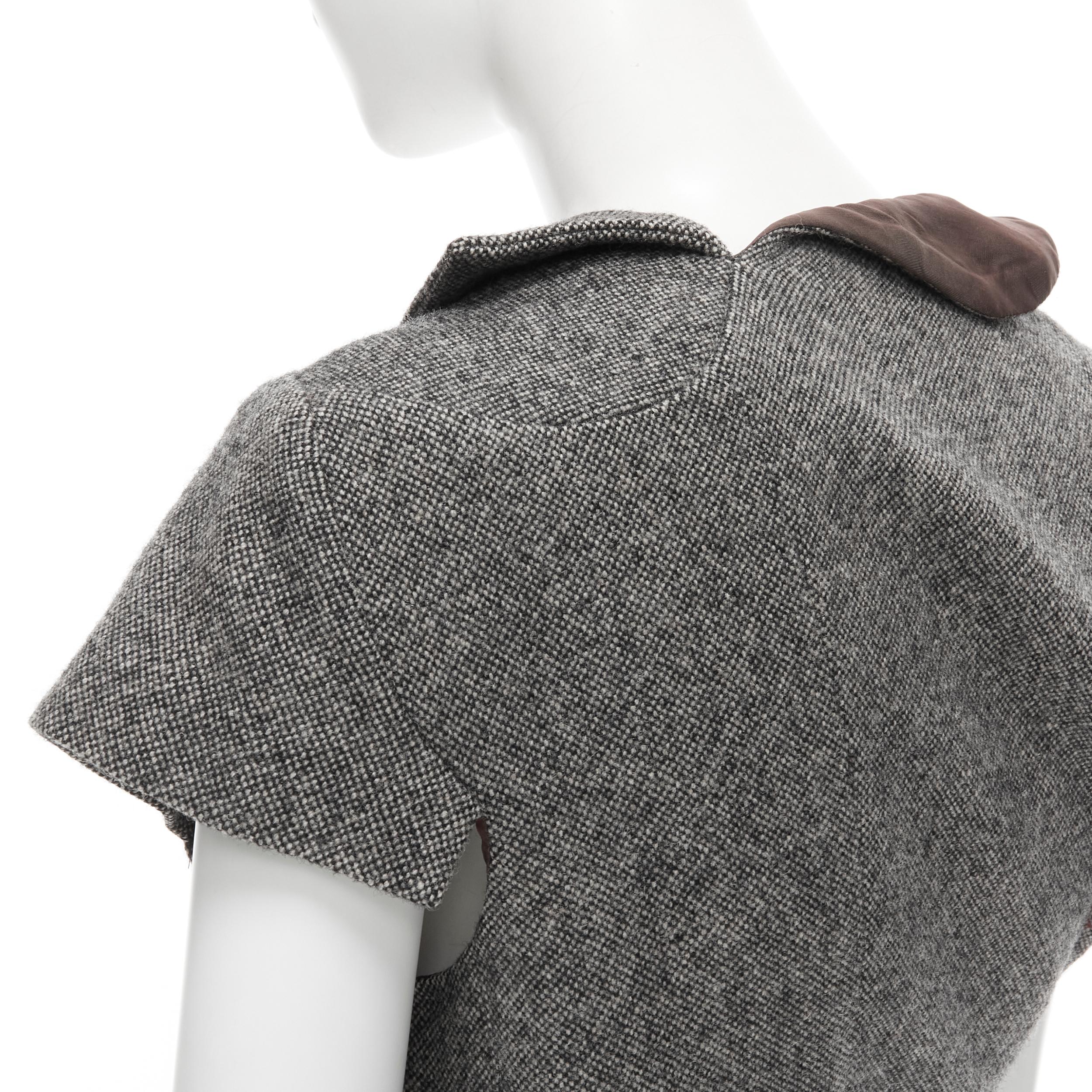Women's vintage COMME DES GARCONS 1993 tweed deconstructed patchwork asymmetric vest S