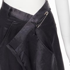 vintage COMME DES GARCONS 1994 black extreme oversized foldover pin wrap skirt