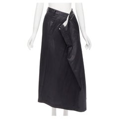 vintage COMME DES GARCONS 1994 black extreme oversized foldover pin wrap skirt