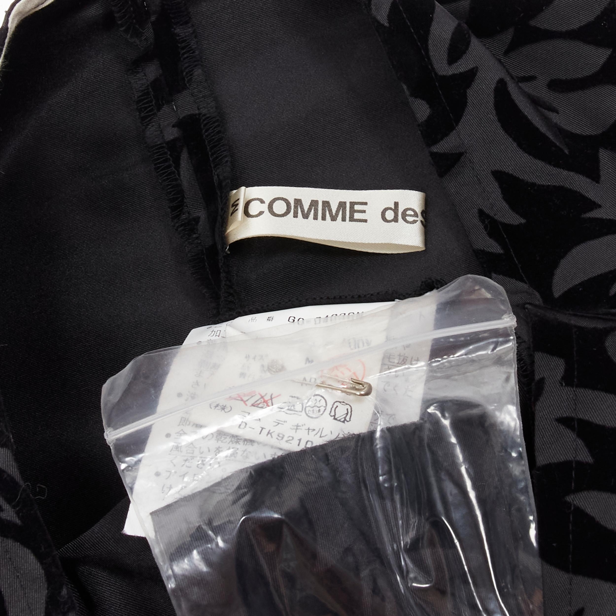 vintage COMME DES GARCONS 1996 black baroque velvet devore tail back dress M For Sale 6