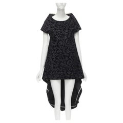 vintage COMME DES GARCONS 1996 black baroque velvet devore tail back dress M