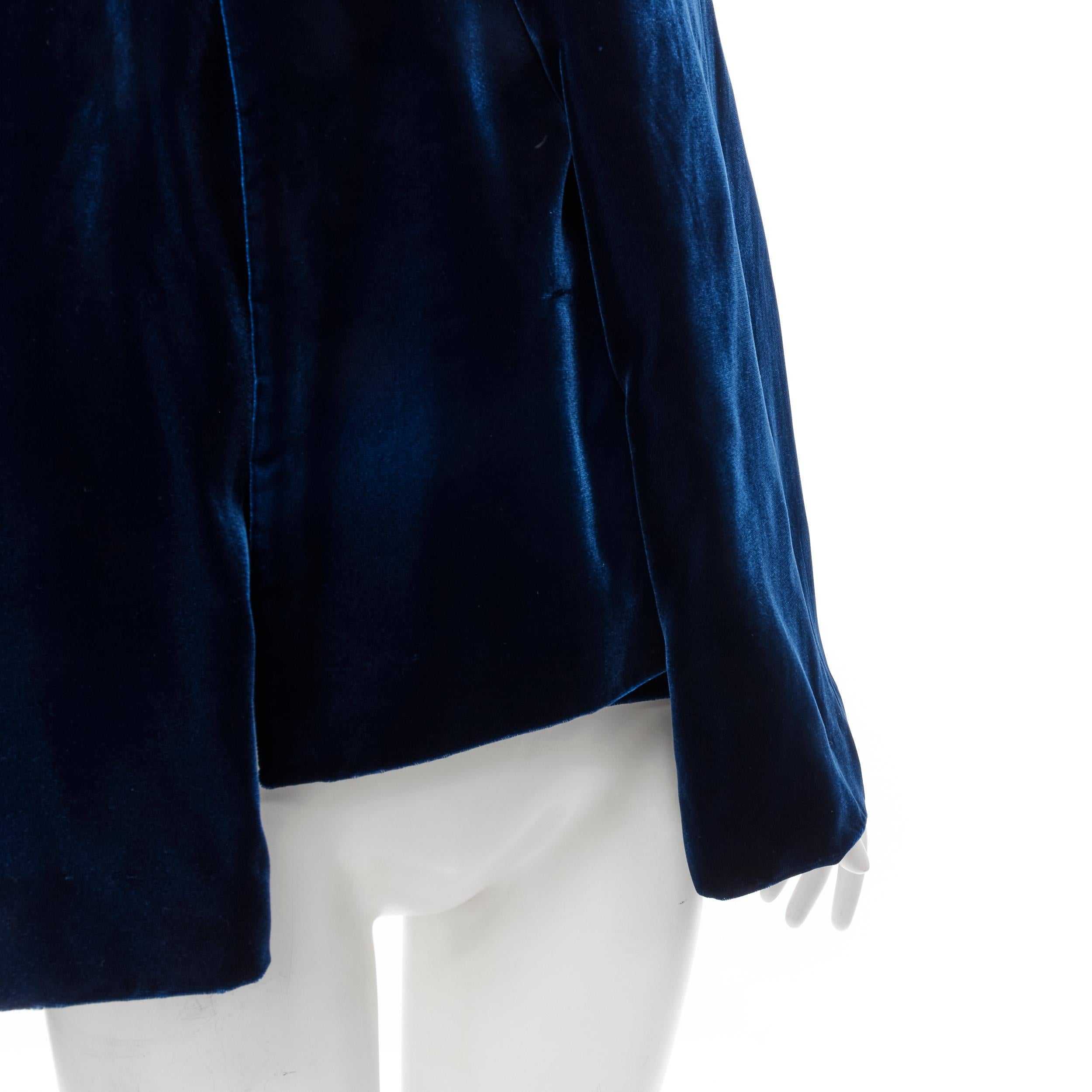 vintage COMME DES GARCONS 1996 blue velvet wide sleeve pin wrap opera coat 3