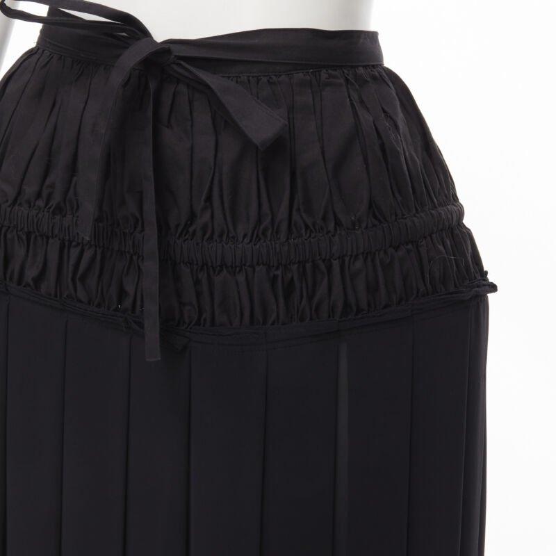 vintage COMME DES GARCONS 2001 black red floral embroidered peplum crin skirt M For Sale 2