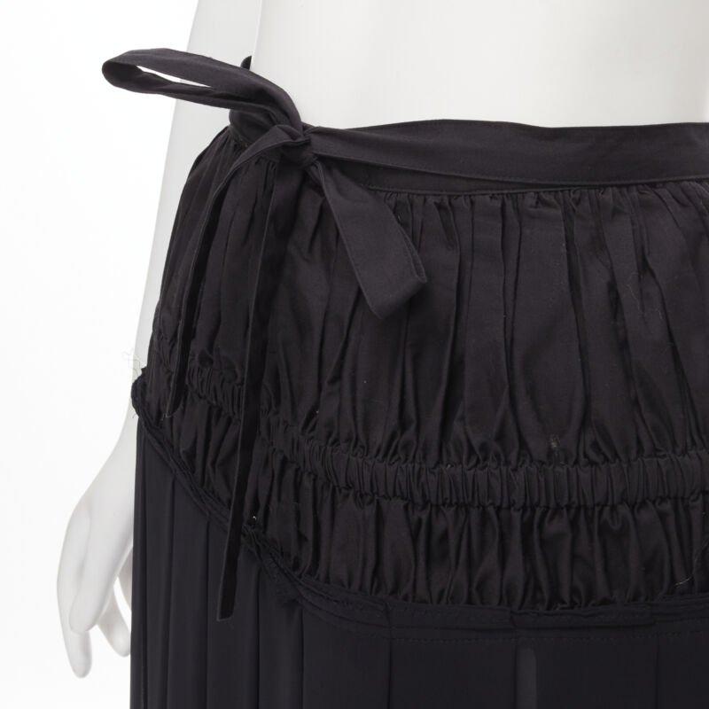 vintage COMME DES GARCONS 2001 black red floral embroidered peplum crin skirt M For Sale 3