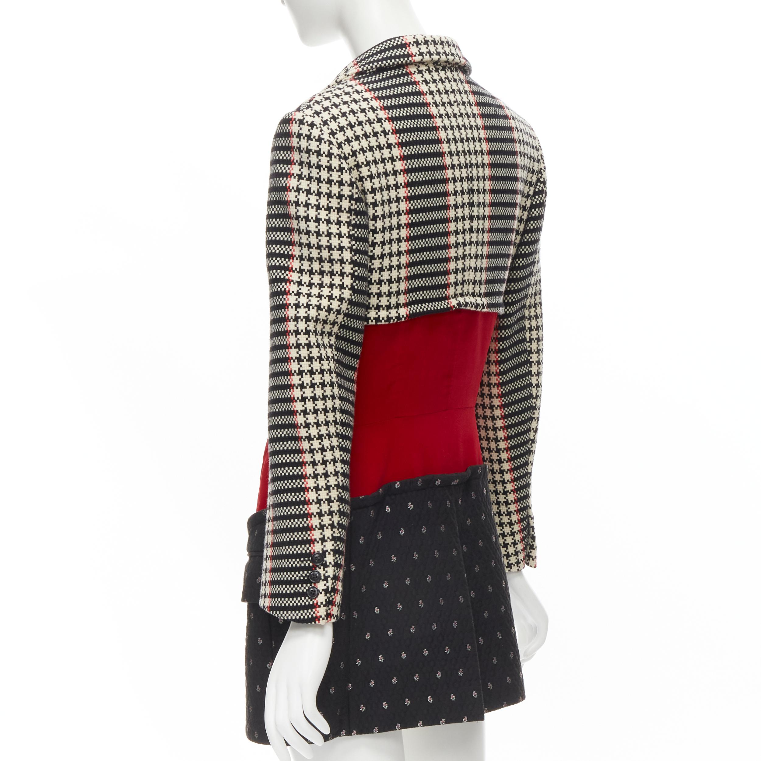 vintage COMME DES GARCONS 2001 tweed velvet jacquard elongated deconstructed bla For Sale 1