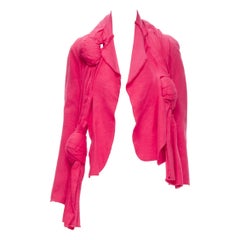 vintage COMME DES GARCONS 2002 pink dyed cotton XL knot backless blazer jacket S