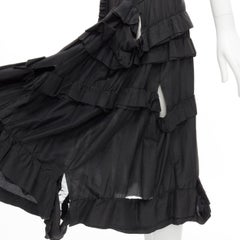 vintage COMME DES GARCONS 2005 Broken Bride black embroidery ruffle skirt M