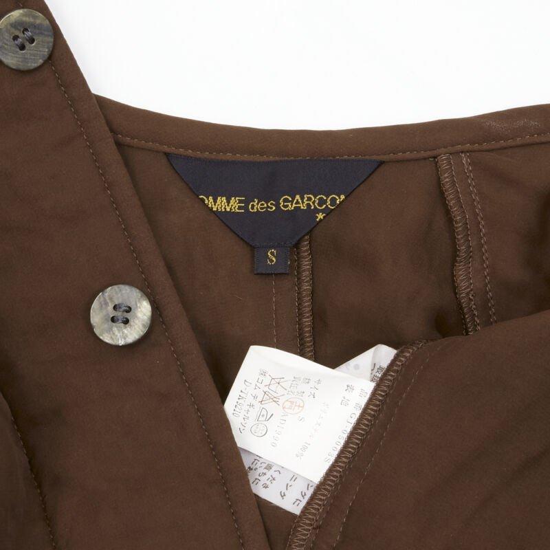 vintage COMME DES GARCONS '90 brown color blocked cut out collar jacket S For Sale 5