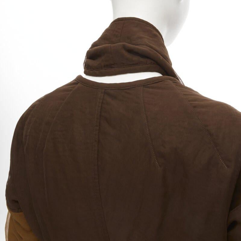 vintage COMME DES GARCONS '90 brown color blocked cut out collar jacket S For Sale 4
