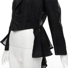 vintage COMME DES GARCONS black check ruffle tail back tuxedo jacket M