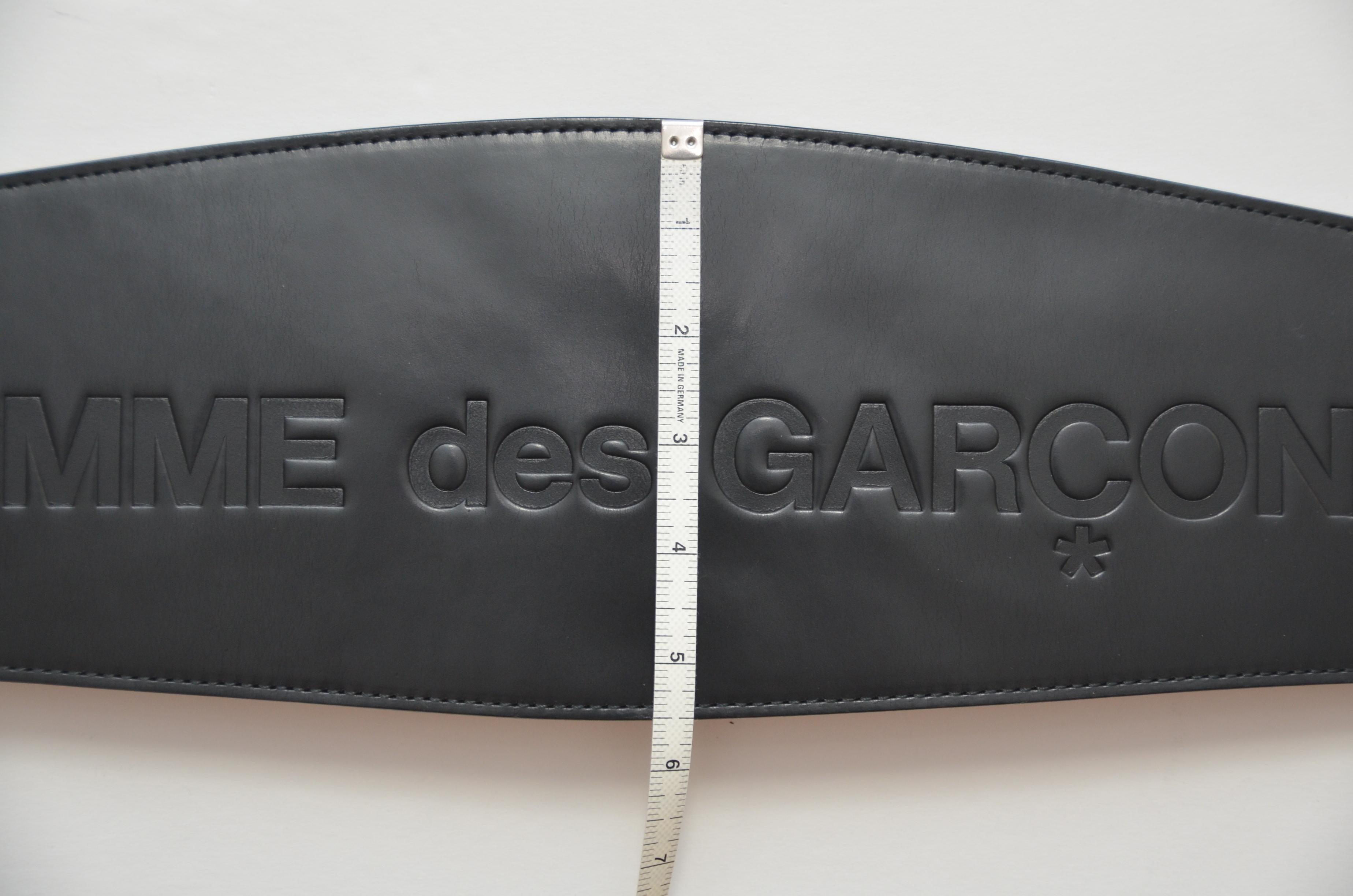 Vintage Comme Des Garcons Black Leather  Belt SZ 80  NEW WITH TAGS For Sale 1