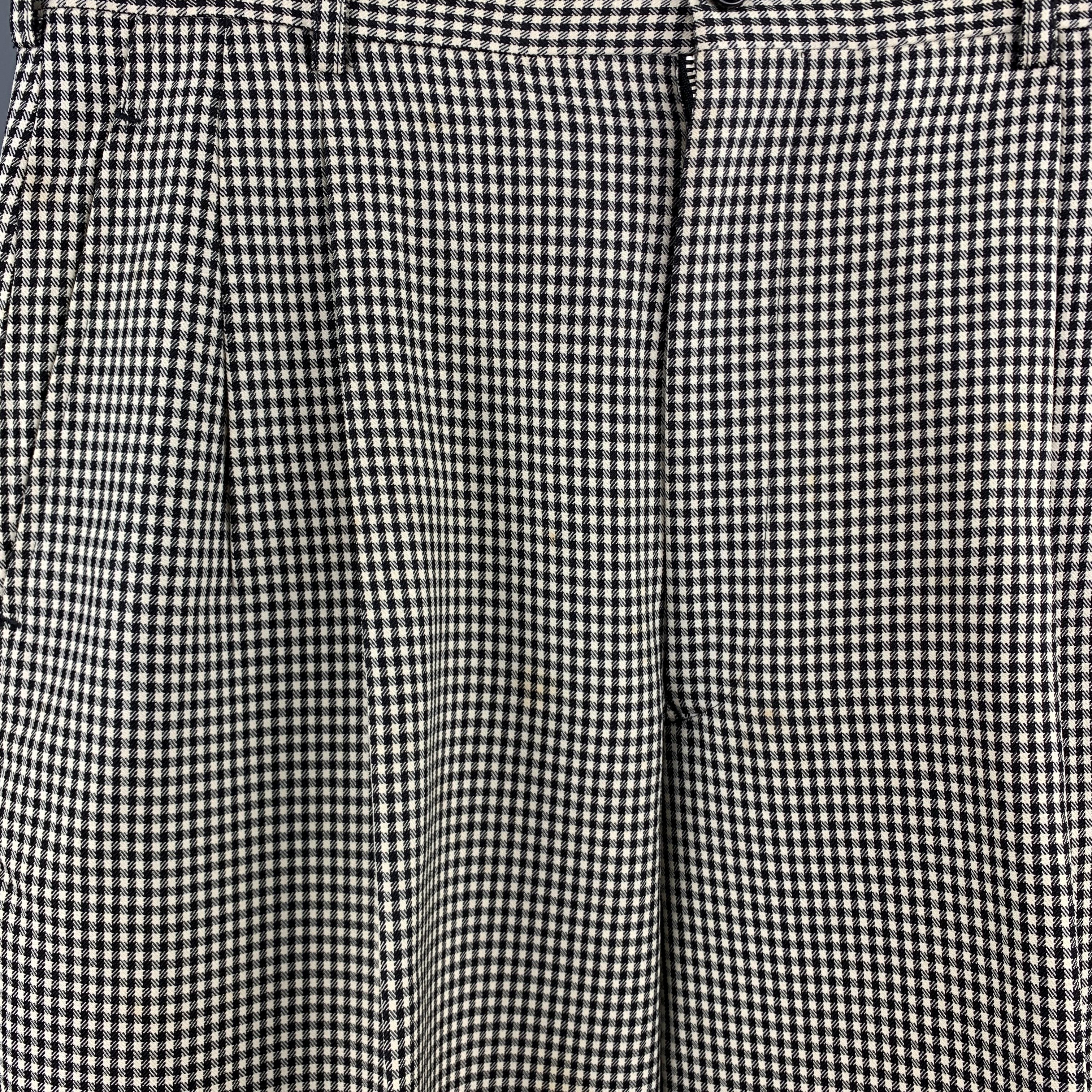 Gray Vintage COMME des GARCONS HOMME PLUS Size S Black & White Nailhead Casual Pants