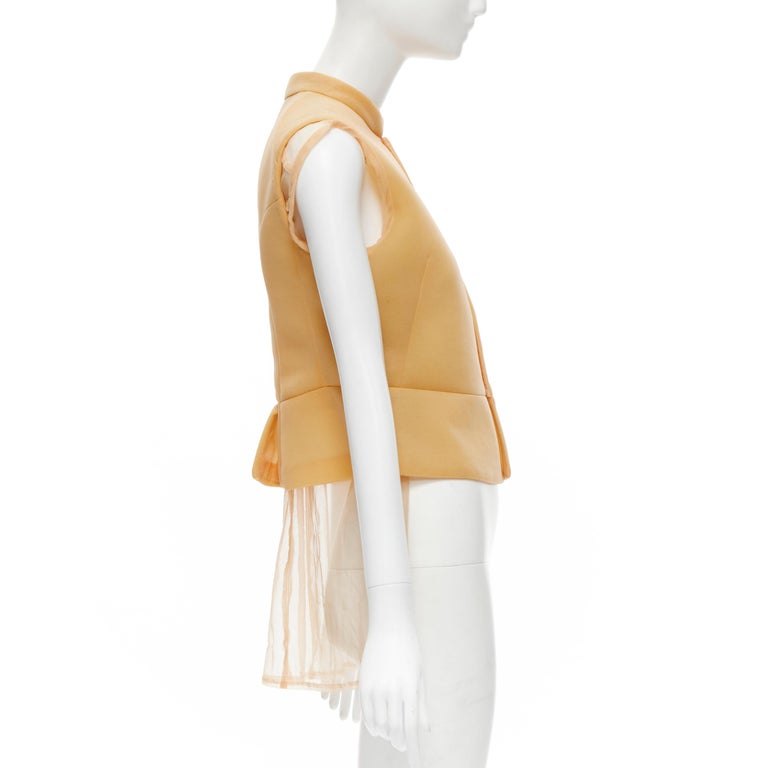 vintage COMME DES GARCONS orange scuba vest sheer hem vest S For Sale ...
