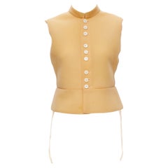 vintage COMME DES GARCONS orange scuba vest sheer hem vest S
