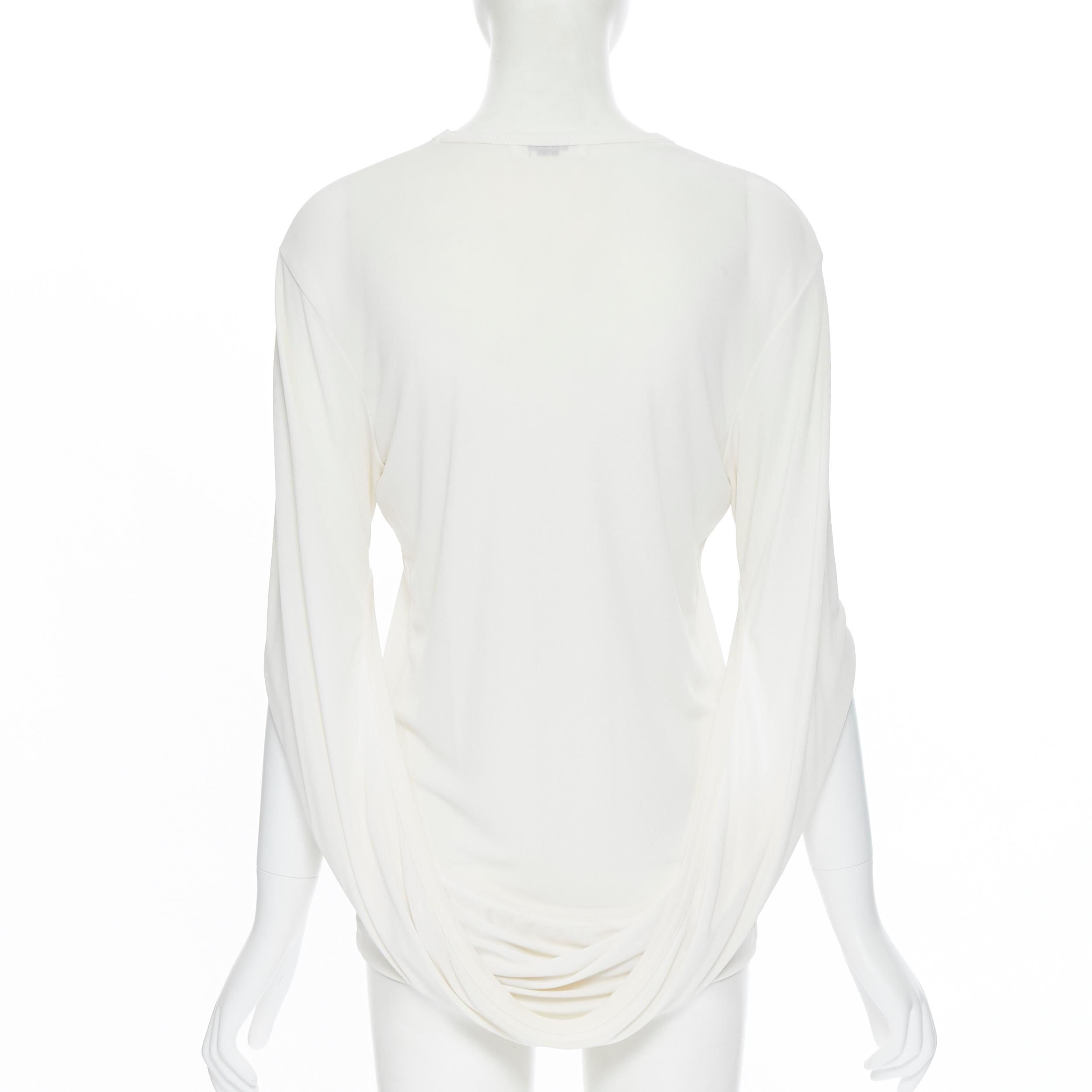 Gray vintage COMME DES GARCONS ROBE DE CHAMBRE 1990 white infinity loop sleeve top S