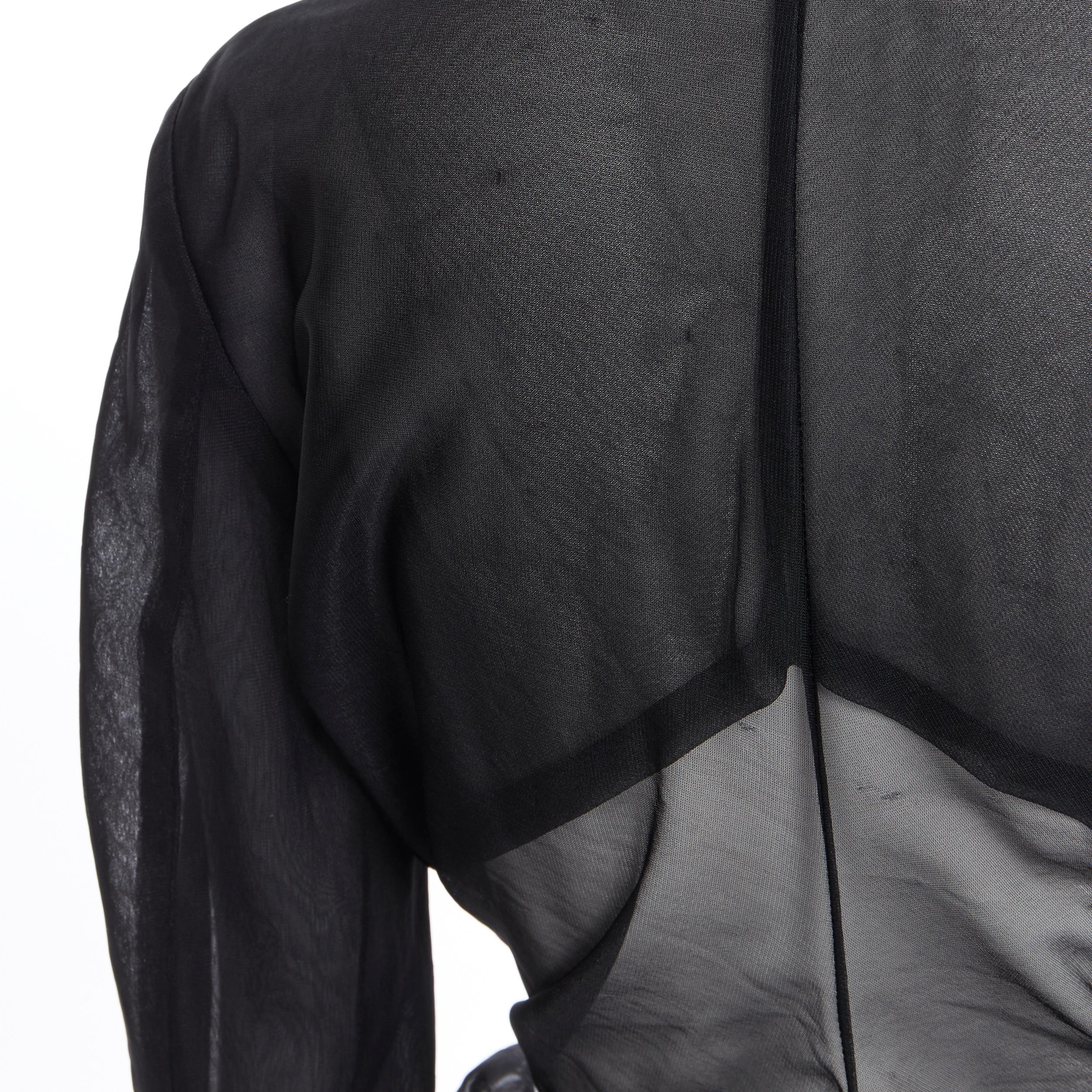 Women's vintage COMME DES GARCONS Runway black sheer bundle drawstring blazer jacket S