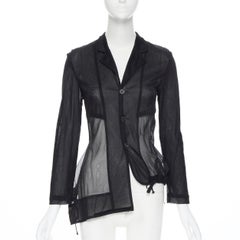vintage COMME DES GARCONS Runway sheer parachute drawstring hem blazer jacket S