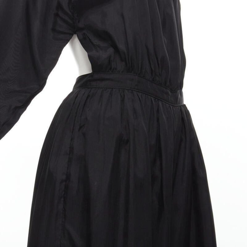 Vintage COMME DES GARCONS TRICOT 1989 noir rayonne dos ouvert combinaison à jambes larges M en vente 5