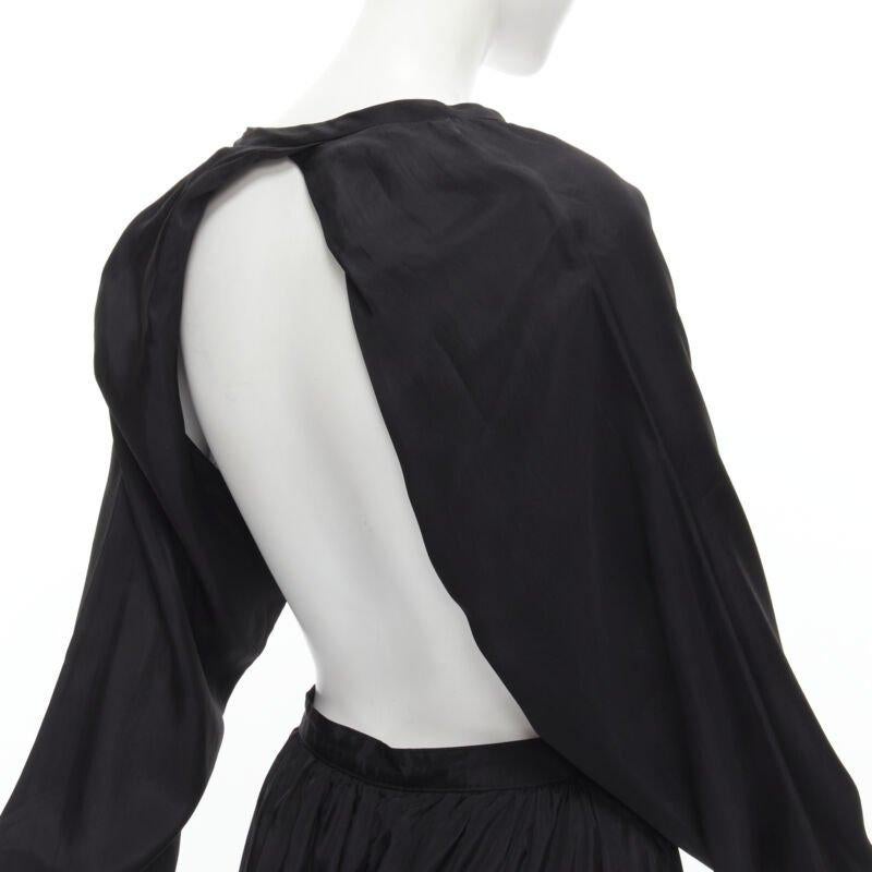 Noir Vintage COMME DES GARCONS TRICOT 1989 noir rayonne dos ouvert combinaison à jambes larges M en vente