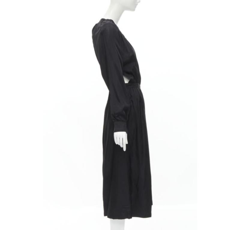 Vintage COMME DES GARCONS TRICOT 1989 noir rayonne dos ouvert combinaison à jambes larges M Excellent état - En vente à Hong Kong, NT