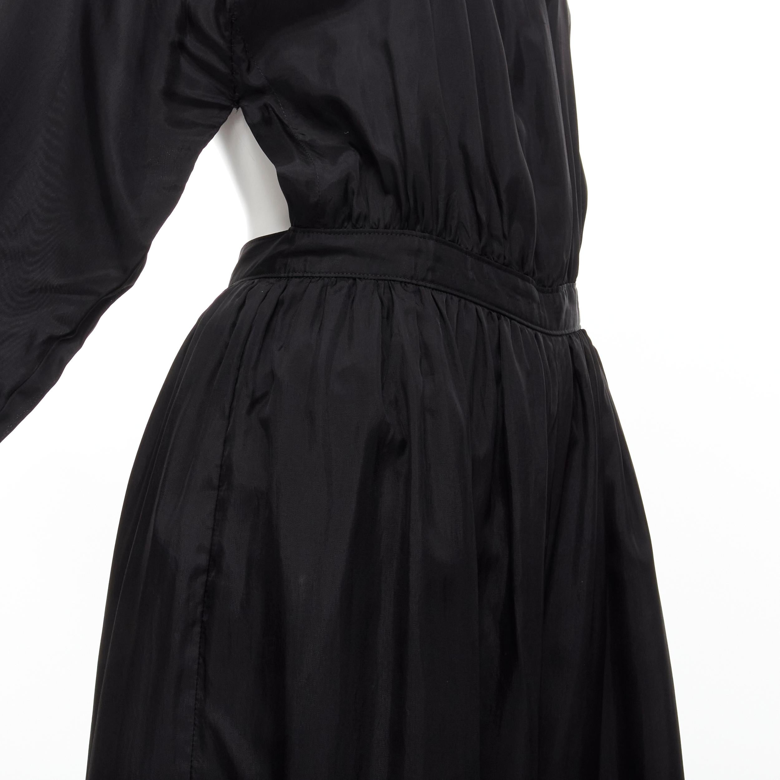 vintage COMME DES GARCONS TRICOT 1989 black rayon open back wide leg jumpsuit M For Sale 3