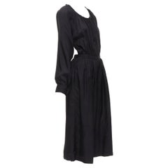 vintage COMME DES GARCONS TRICOT 1989 black rayon open back wide leg jumpsuit M