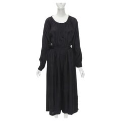 vintage COMME DES GARCONS TRICOT 1989 black rayon open back wide leg jumpsuit M