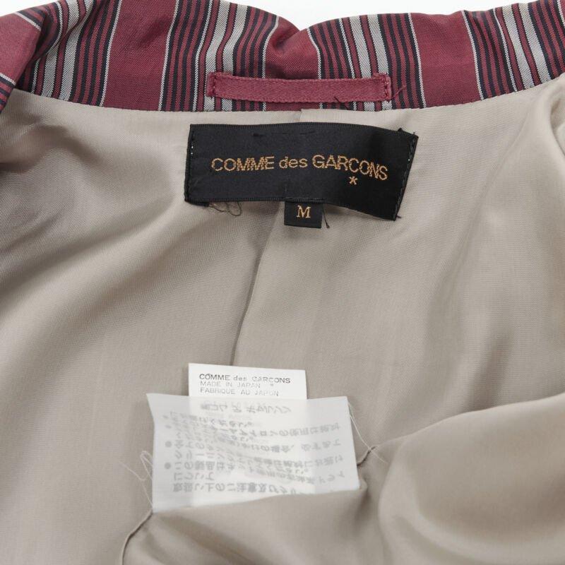 vintage COMME DS GARCONS 1991 green stripe deconstructed blazer jacket M For Sale 7