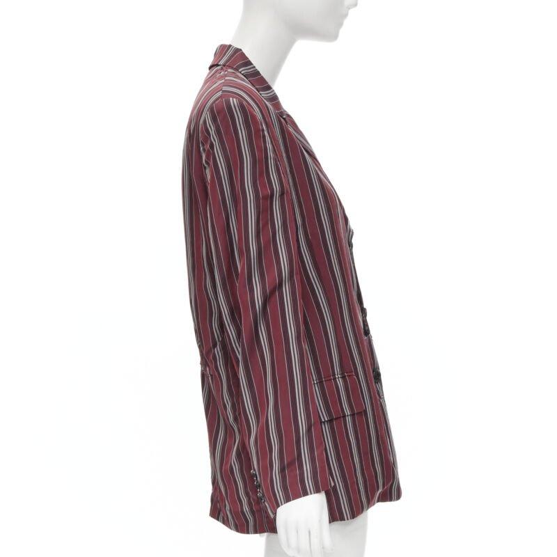 vintage COMME DS GARCONS 1991 green stripe deconstructed blazer jacket M In Excellent Condition For Sale In Hong Kong, NT