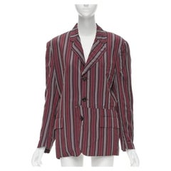 vintage COMME DS GARCONS 1991 green stripe deconstructed blazer jacket M