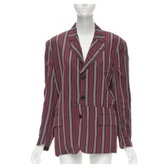 vintage COMME DS GARCONS 1991 chaqueta blazer deconstruida a rayas verdes M