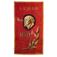 Vintage Commemorative "Lenin 100" Rug/Wall Hanging, circa 1970