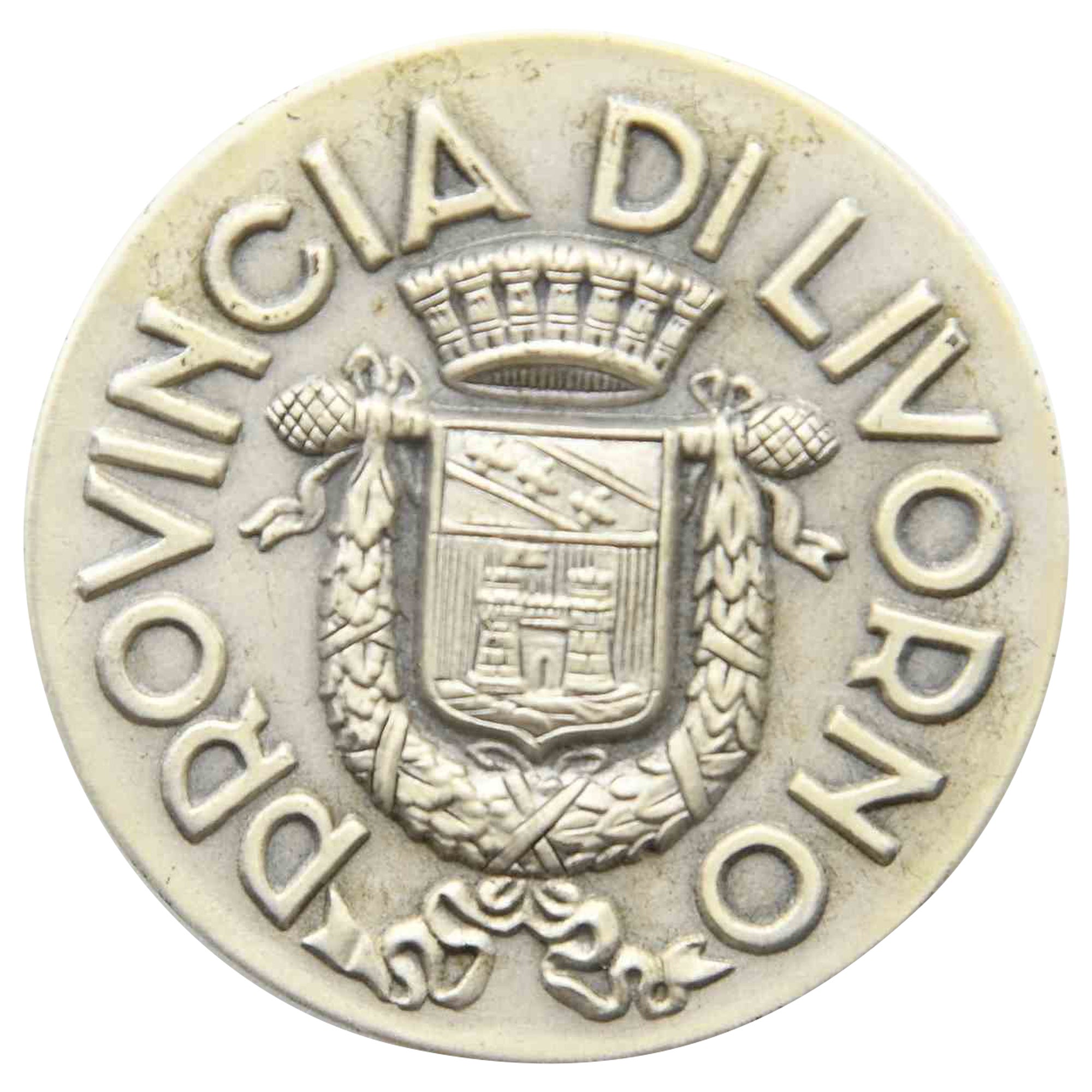Vintage Commemorative Silver Medal City of Livorno, 1988