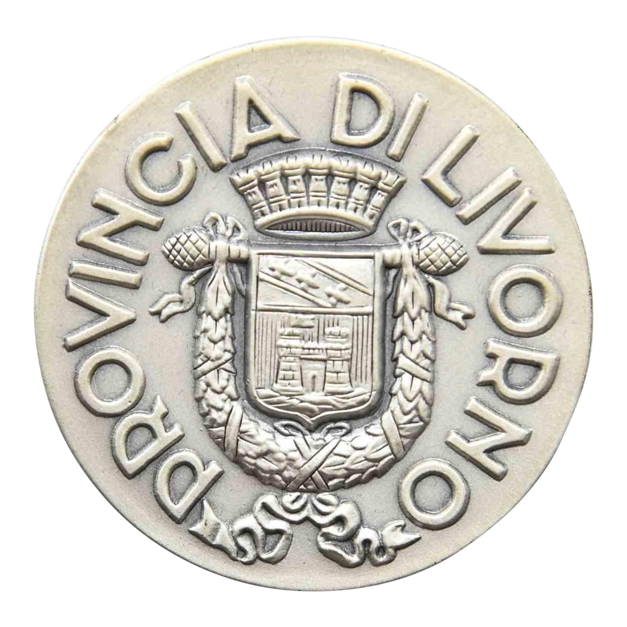 Vintage Commemorative Silver Medal City of Livorno, 1988
