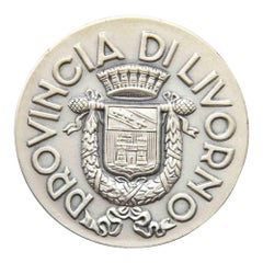Vintage Commemorative Silver Medal City of Livorno, 1988