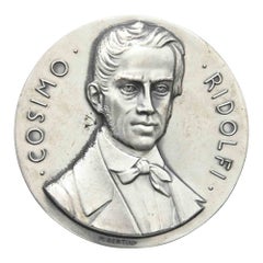 Vintage Commemorative Silver Medal Cosimo Ridolfi, 1990