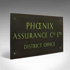 Vintage Commercial Sign, English, Bronze, Sign-Written, Name Plaque, circa 1950