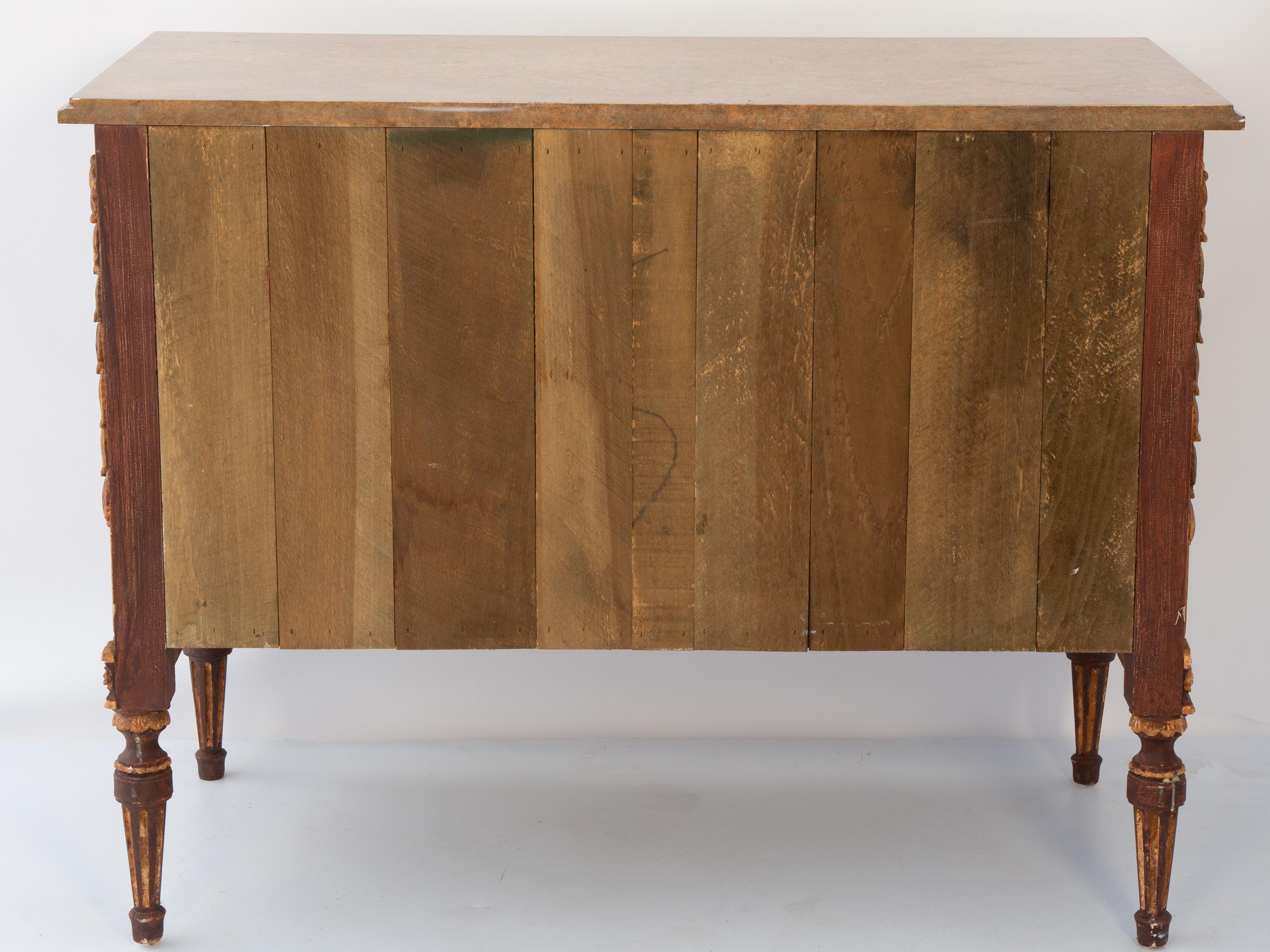italien Commode Vintage avec scènes peintes à la main et festons de feuillage en vente