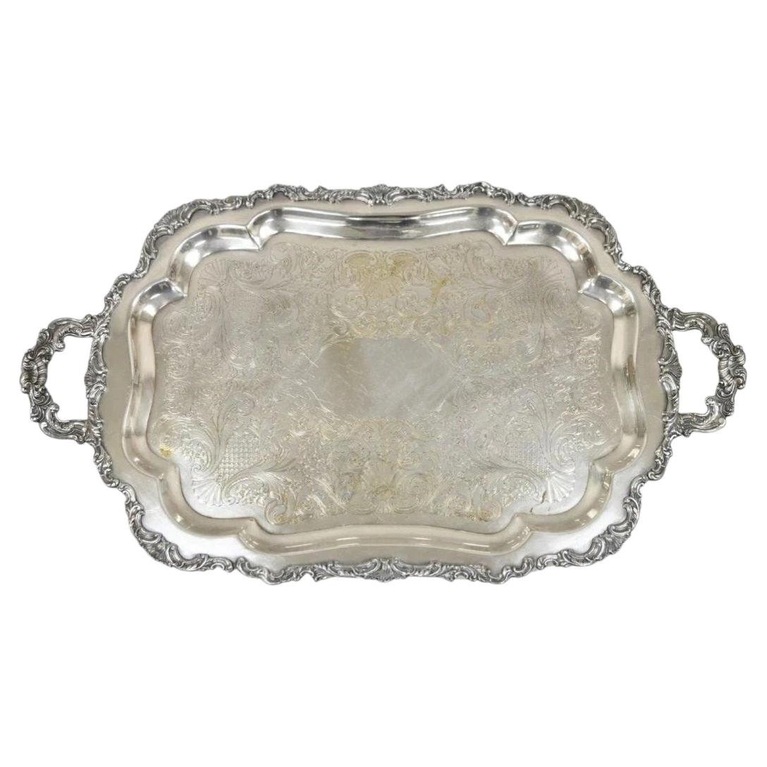 Vintage Community Ascot Sheffield Large Victorian Silver Plated Platter Bar Tray