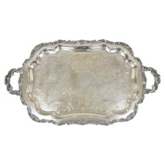 Vintage Community Ascot Sheffield Large Victorian Silver Plated Platter Bar Tray