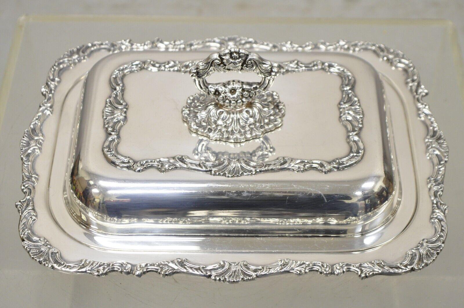 20th Century Vintage Community Ascot Silver Plated Victorian Style Lidded Serving Platter For Sale