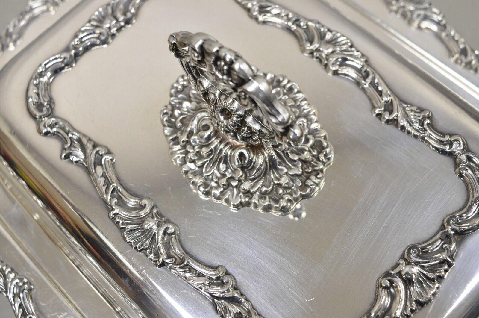 Vintage Community Ascot Silver Plated Victorian Style Lidded Serving Platter For Sale 1