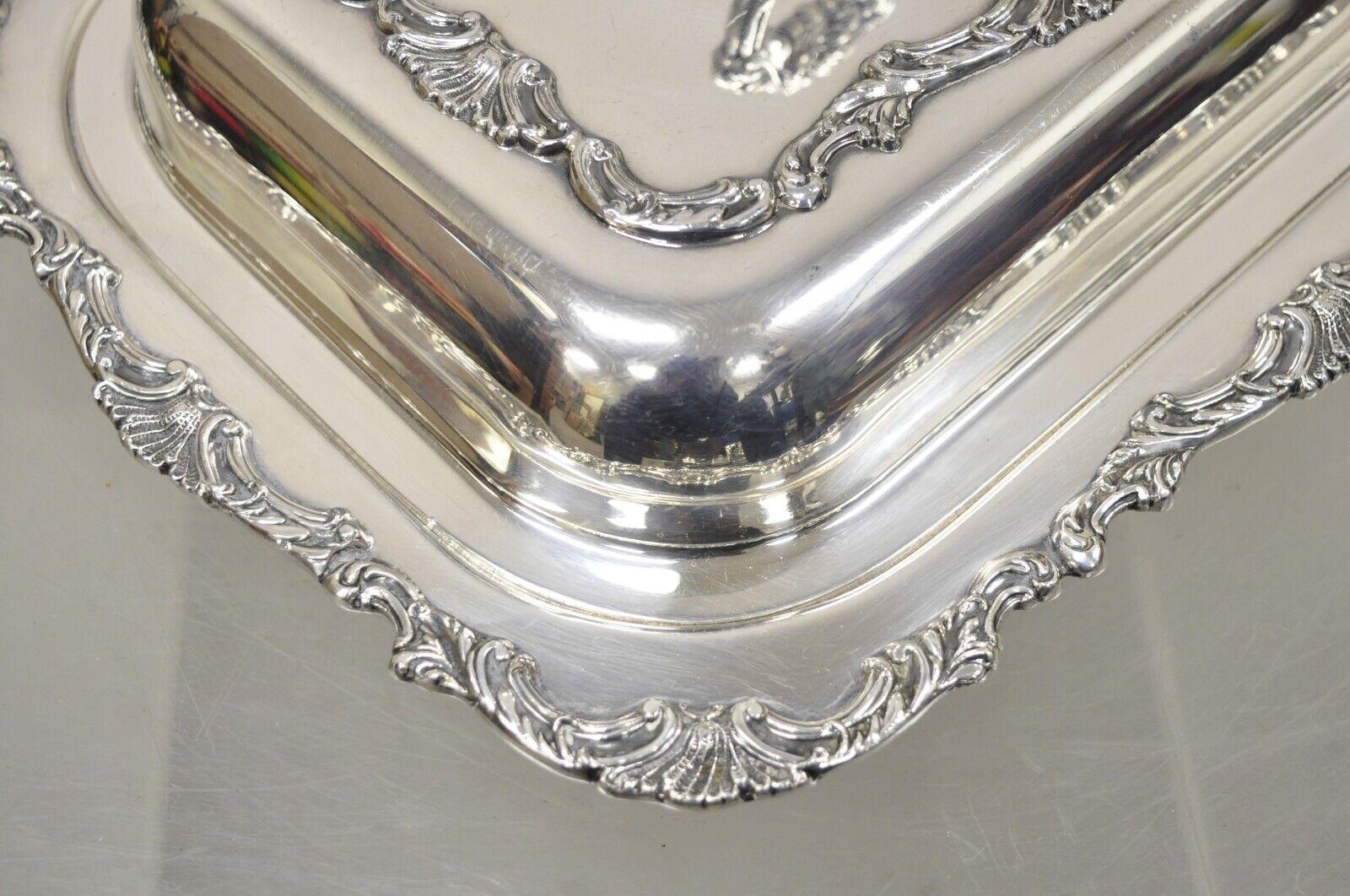Vintage Community Ascot Silver Plated Victorian Style Lidded Serving Platter For Sale 2