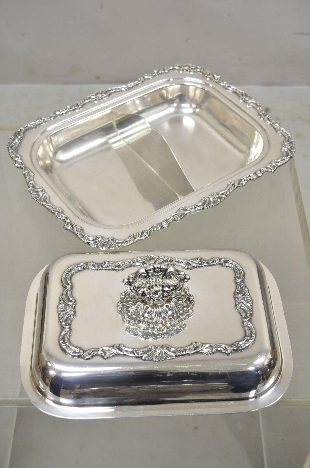 Vintage Community Ascot Silver Plated Victorian Style Lidded Serving Platter For Sale 3