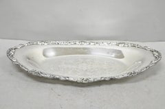Vintage Community Ascot Victorian Silver Plated Oval Narrow Trinket Dish